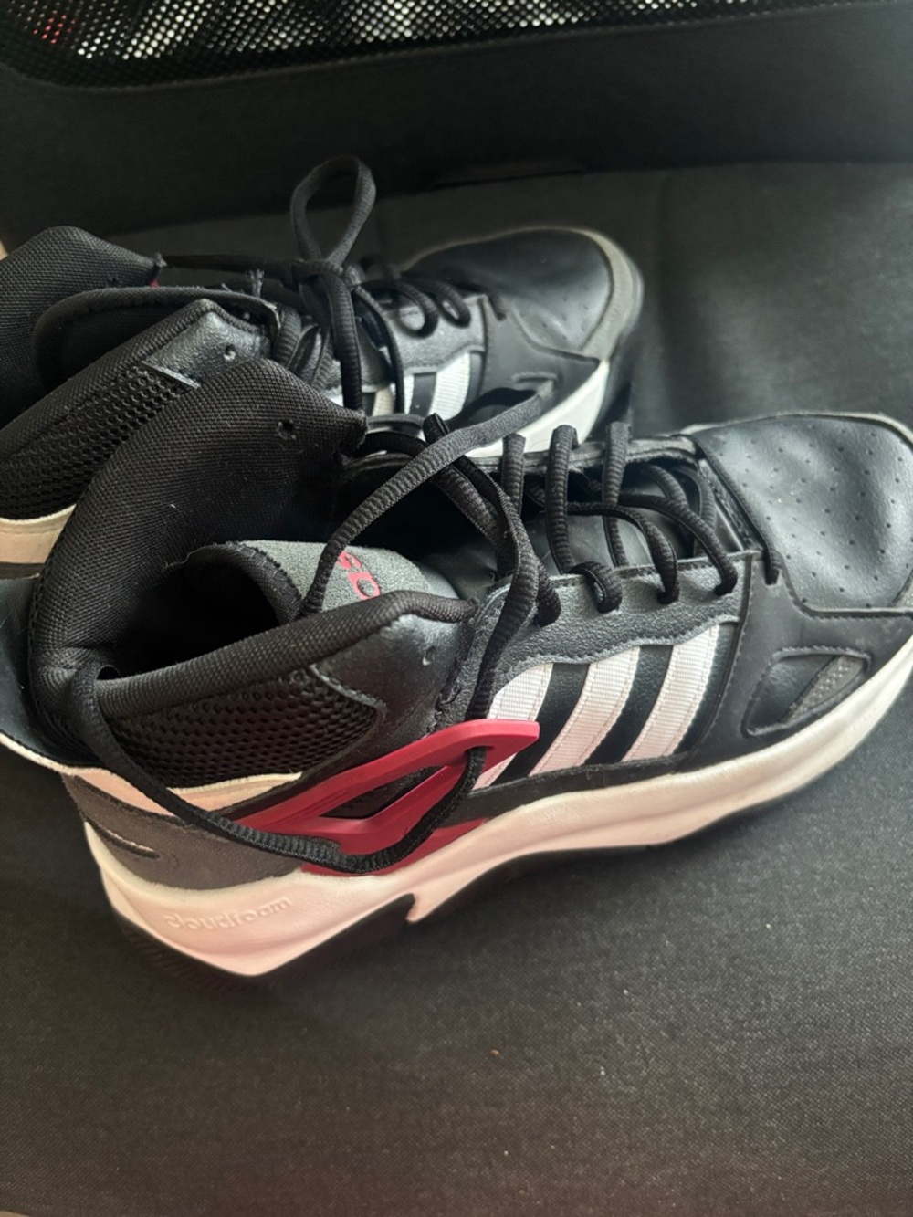 adidas Black, White & red Retro-Style High-Top Sneakers